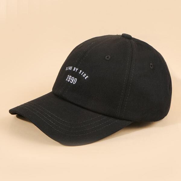 

Men Letter Embroidered Baseball Cap, Black