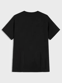 Manfinity Camiseta con estampado de letra japonesa - Negro - Ver 2