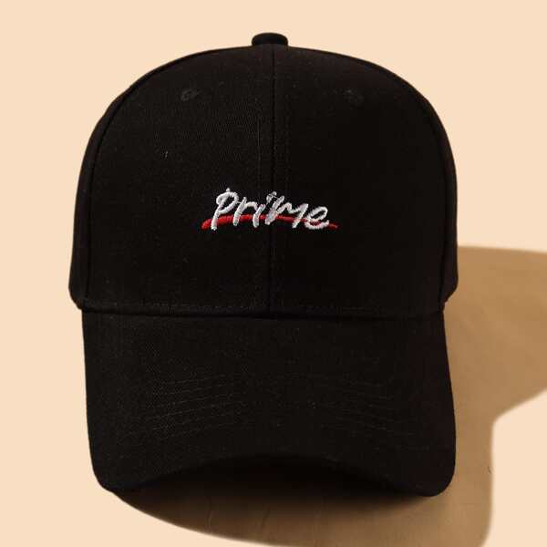

Letter Embroidered Baseball Cap, Black