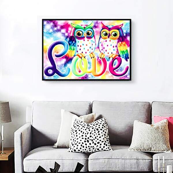 

Cartoon Owl Pattern Diamond Painting Without Frame, Multicolor