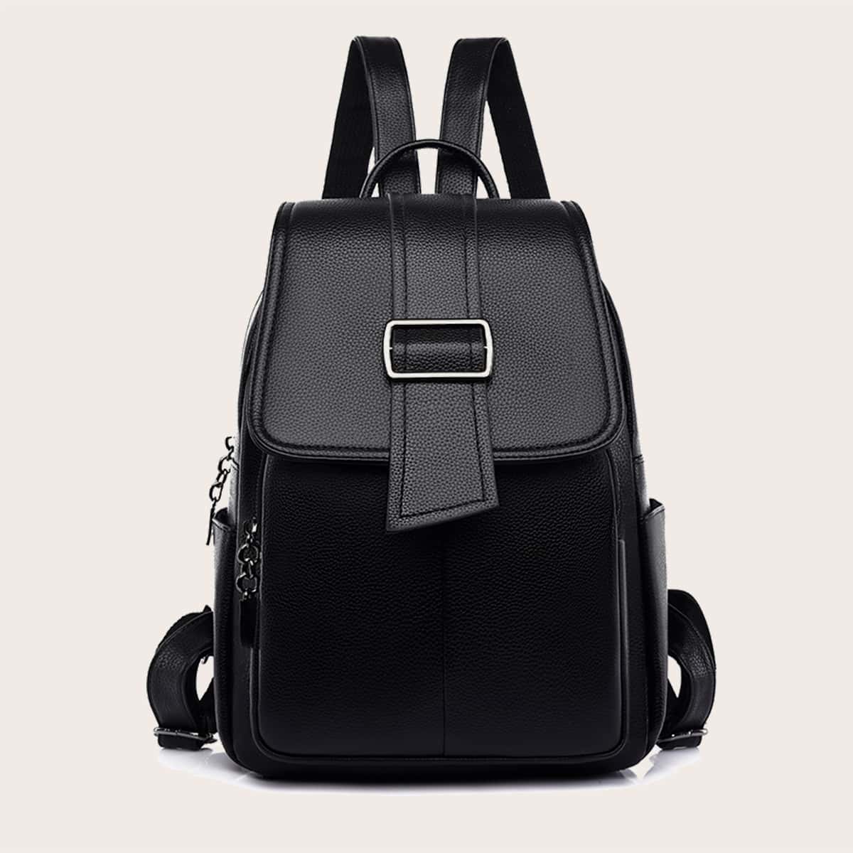 

Minimalist Flap Backpack, Black