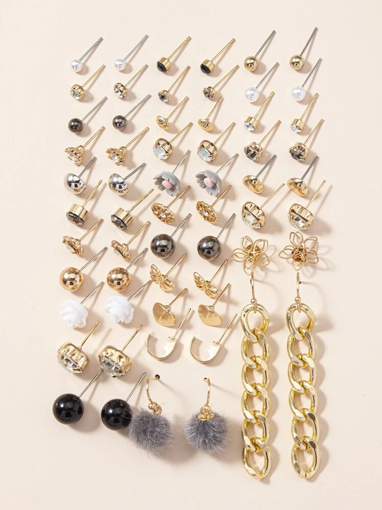 Set 3 Paia Orecchini A Bottone Fiore Donna – Piccoli, Impilabili, Ipoallergenici, Oro E Argento