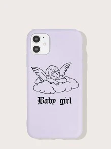Ốp lưng in hình thiên thần tương thích với iPhone - Màu Lilac Tím - Xem 1