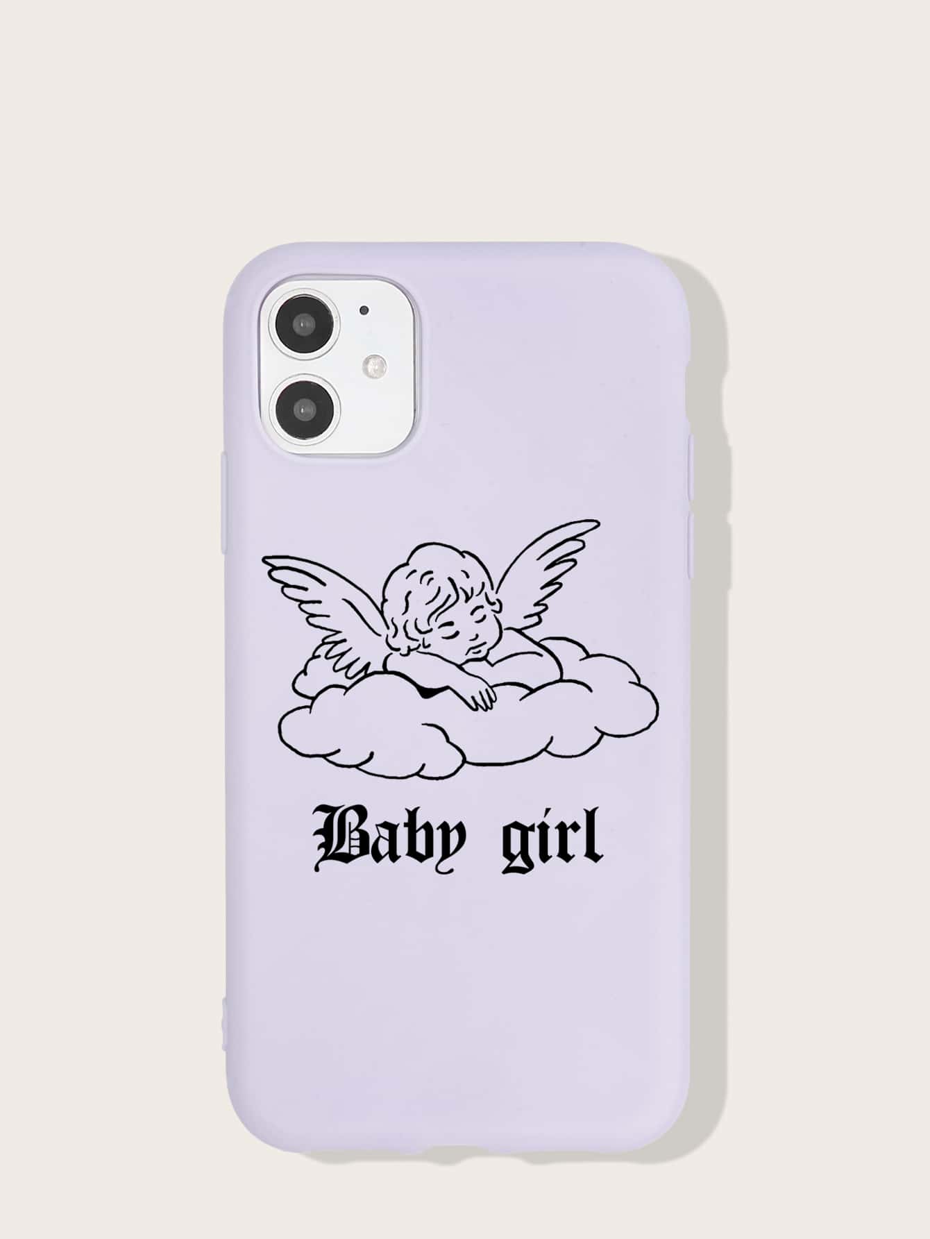 Ốp lưng in hình thiên thần tương thích với iPhone - Màu Lilac Tím - Xem 1