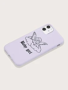 Ốp lưng in hình thiên thần tương thích với iPhone - Màu Lilac Tím - Xem 2