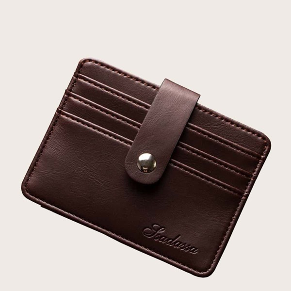 

Men Snap Button Wallet With Card Holder, Coffee brown