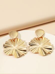 金屬葉子耳墜 - 金黃色 - 查看 3