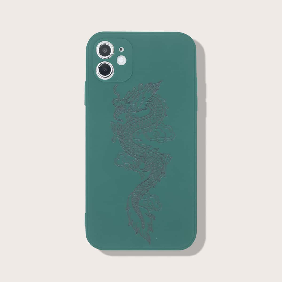 

Чехол для iPhone с принтом китайского дракона, Темно-зеленый