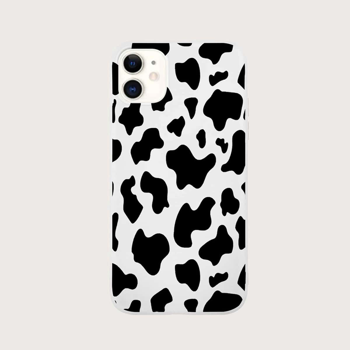 

Cow Print iPhone Case, Black and white