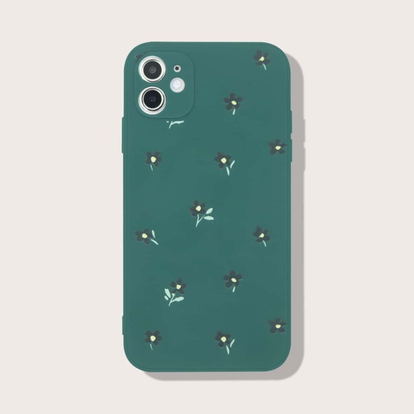 

Flower Print iPhone Case, Dark green