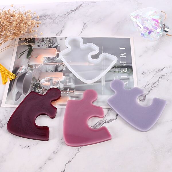 

1pc Puzzle Shaped DIY Epoxy Mold, White