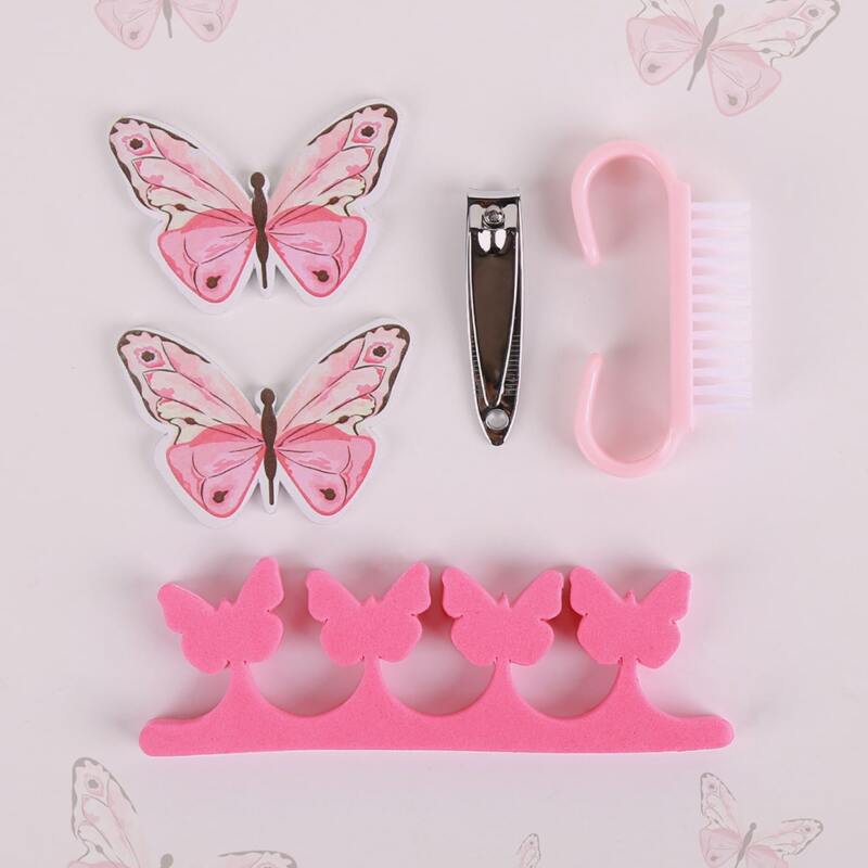 

5pcs Butterfly Design Nail Tool Set, Pink