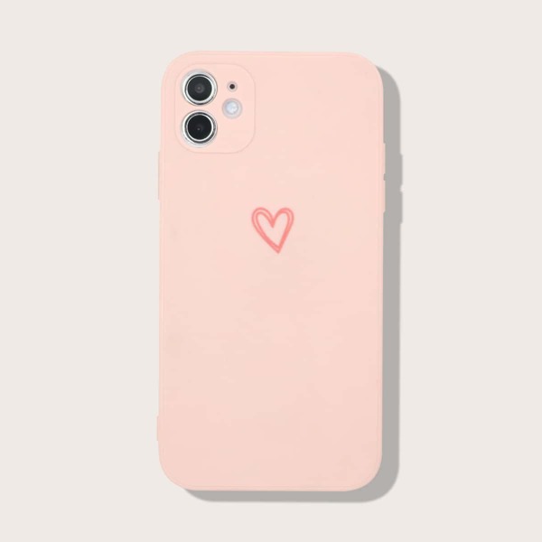 

Чехол для iPhone с принтом сердечка, Нежний розовый
