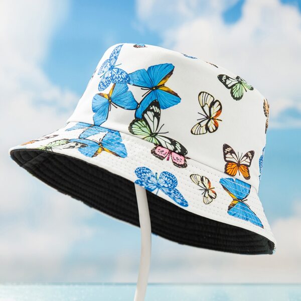

Toddler Kids Butterfly Print Bucket Hat, Multicolor
