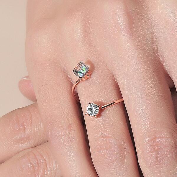 

Rhinestone Decor Ring, Rose gold