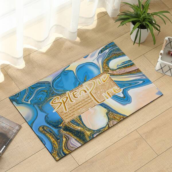 

Marble Pattern Floor Mat, Multicolor
