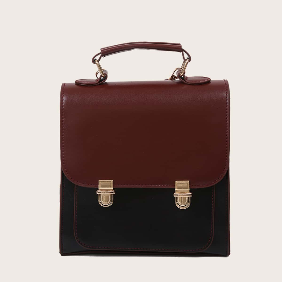 

Colorblock Push Lock Backpack, Multicolor