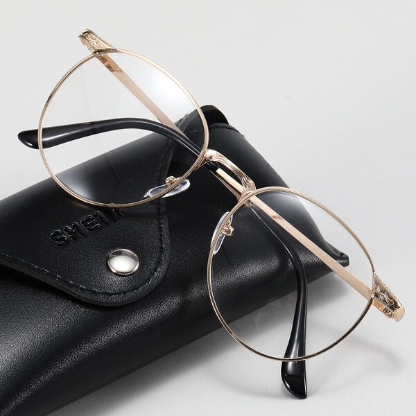 

Men Metal Frame Eyeglasses, Gold