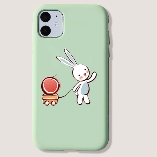 

Cartoon Rabbit iPhone Case, Green