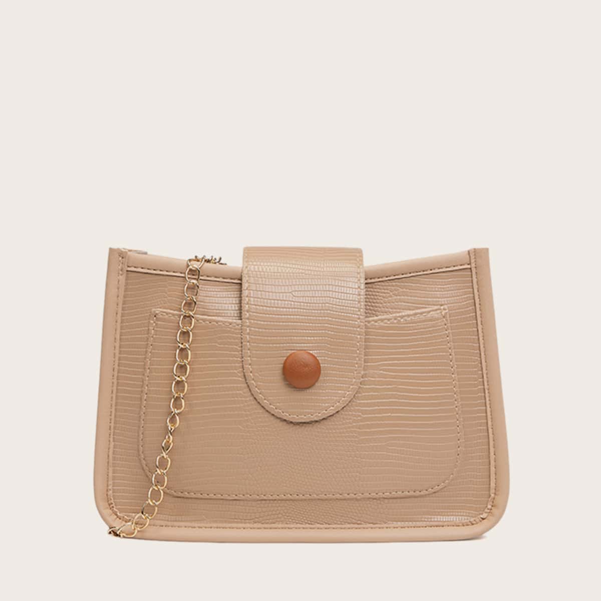 

Round Buckle Chain Bag, Khaki