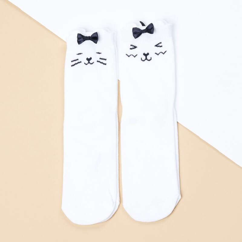 

2pairs Cartoon Graphic Crew Socks, Multicolor