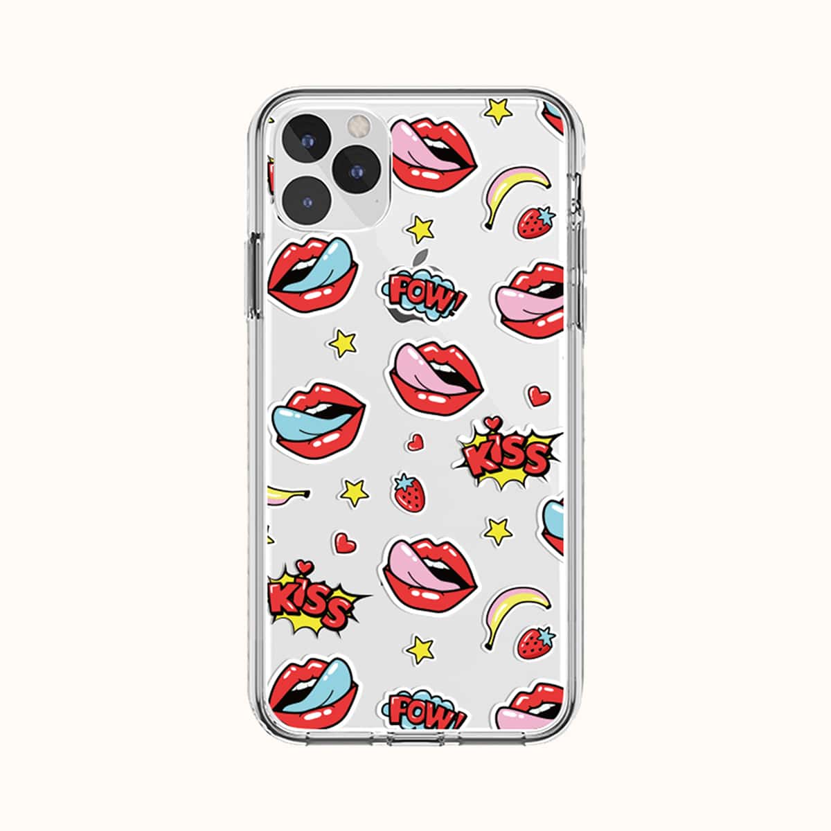 

Red Lip Clear Phone Case, Multicolor