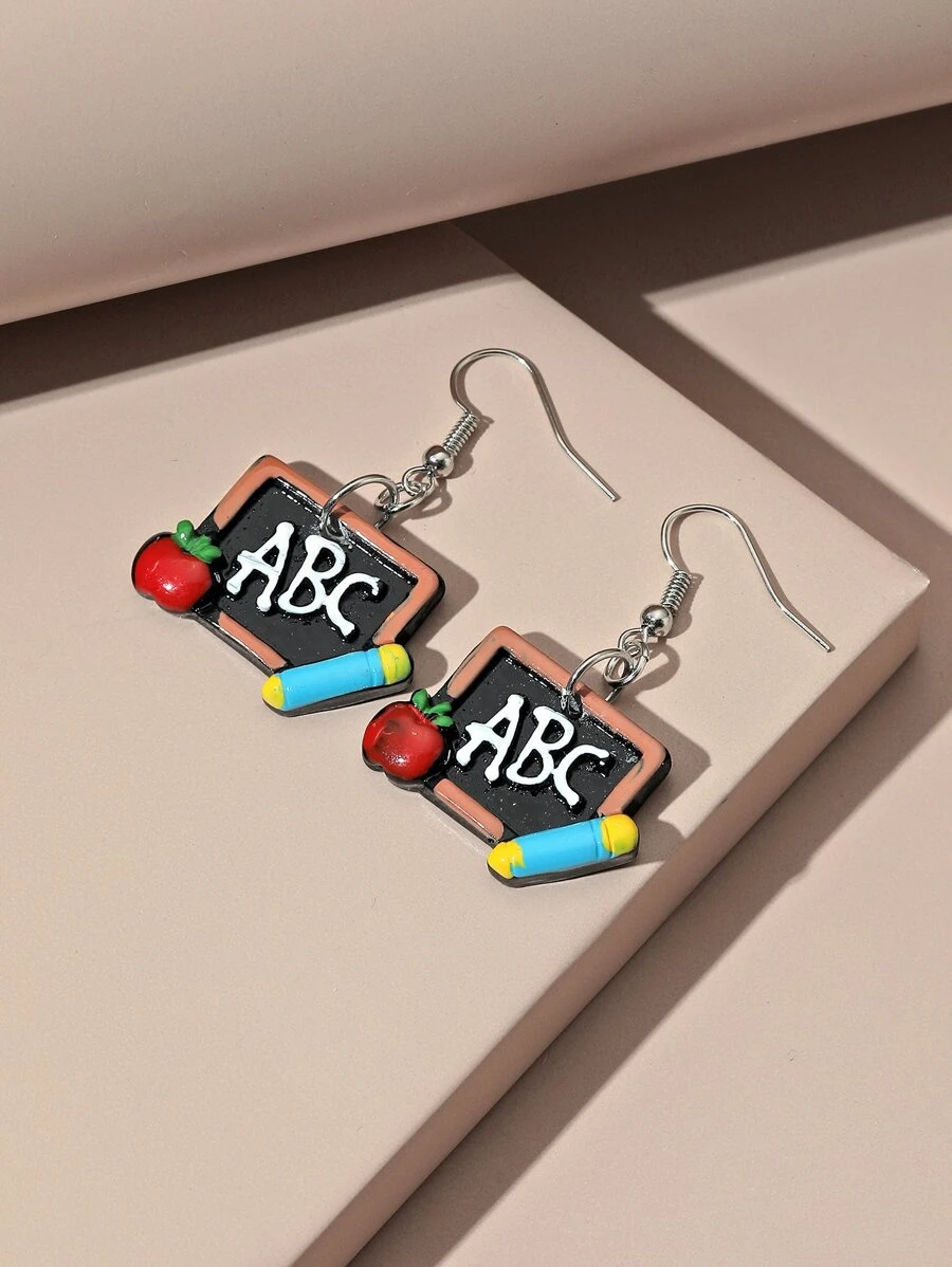 Bông tai thả trên bảng đen - Nhiều màu - Xem 1