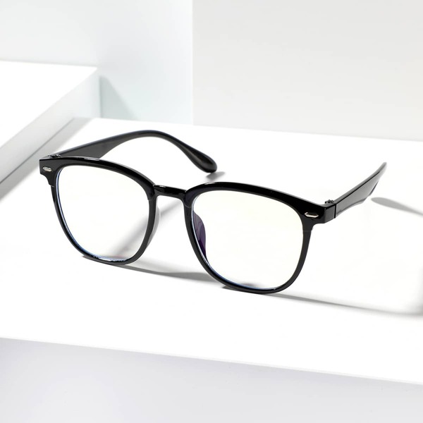 

Men Studded Decor Acrylic Frame Glasses, Black