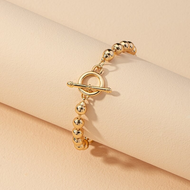 

Metal Beaded Bracelet, Gold