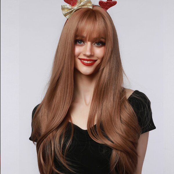 

Natural Long Wig With Bangs, Brown