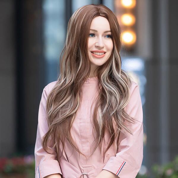 

Natural Long Curly Wig, Multicolor