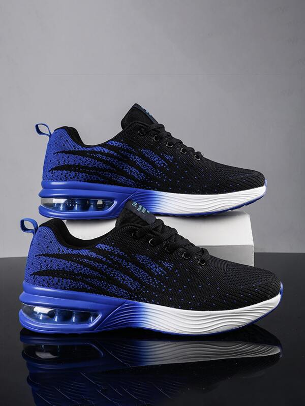 حذاء ركض أسود للطريق، حذاء رياضي مربوط من الأمام ومصمم بالألوان للرجال، أحذية مدرسية