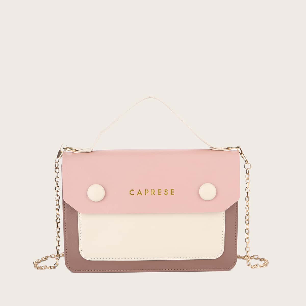

Color Block Satchel Bag, Multicolor