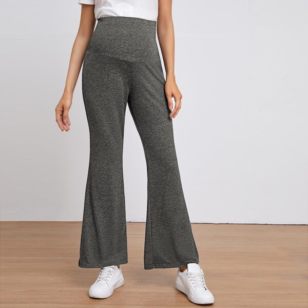 

Wideband Waist Flare Leg Maternity Pants, Dark grey
