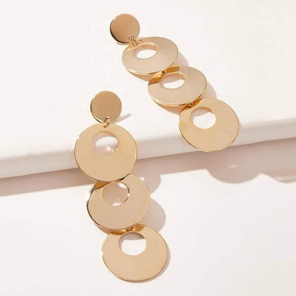 

Hollow Out Drop Earrings, Gold