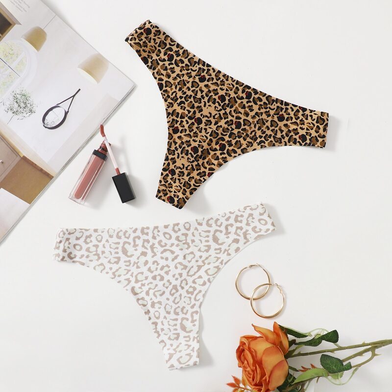 

2pack Leopard Seamless Thong Set, Multicolor