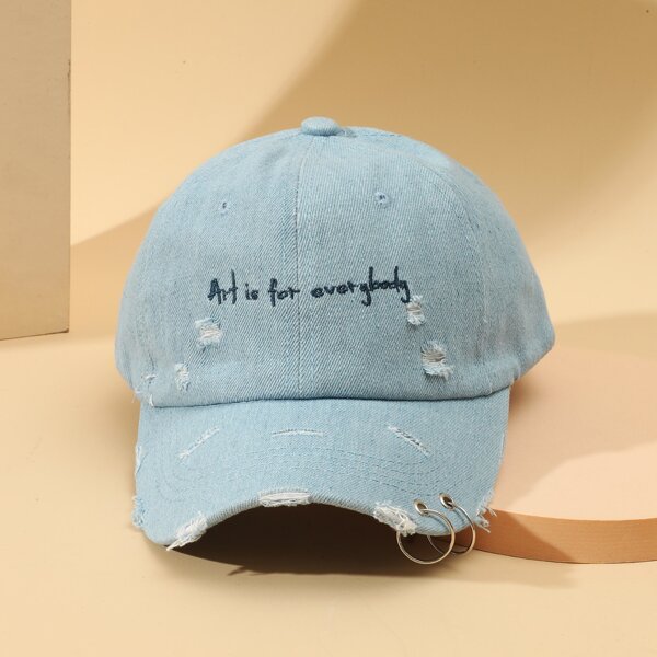 

Letter Embroidered Baseball Cap, Blue