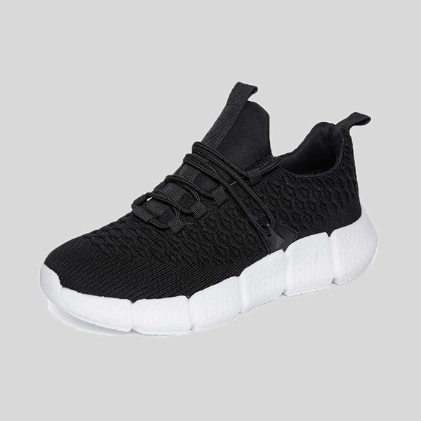 

Men Lace-up Decor Knit Sneakers, Black