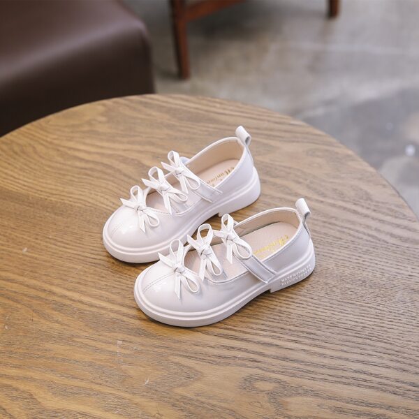

Girls Triple Bow Decor Flats, Beige