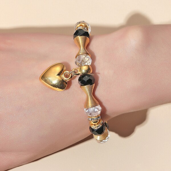 

Heart Charm Bracelet, Gold