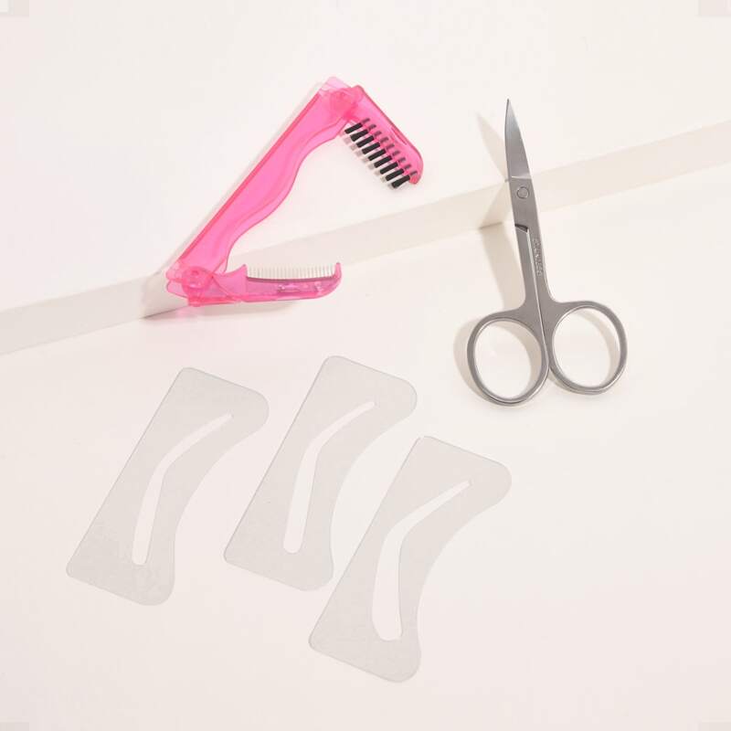 

5pcs Eyebrow Trimming Set, Hot pink