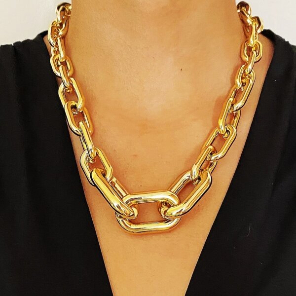 

Metal Chain Necklace, Gold