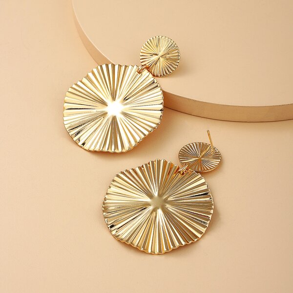 

Textured Metal Drop Earrings, Gold