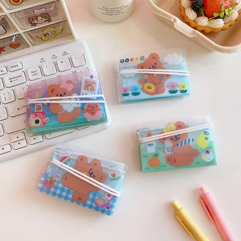 

1pc Random Cartoon Bear Face Cover Storage Case, Multicolor