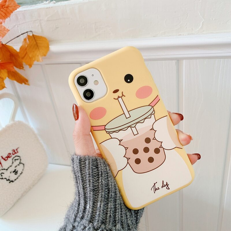 

Cartoon Bubble Milk Tea iPhone Case, Multicolor