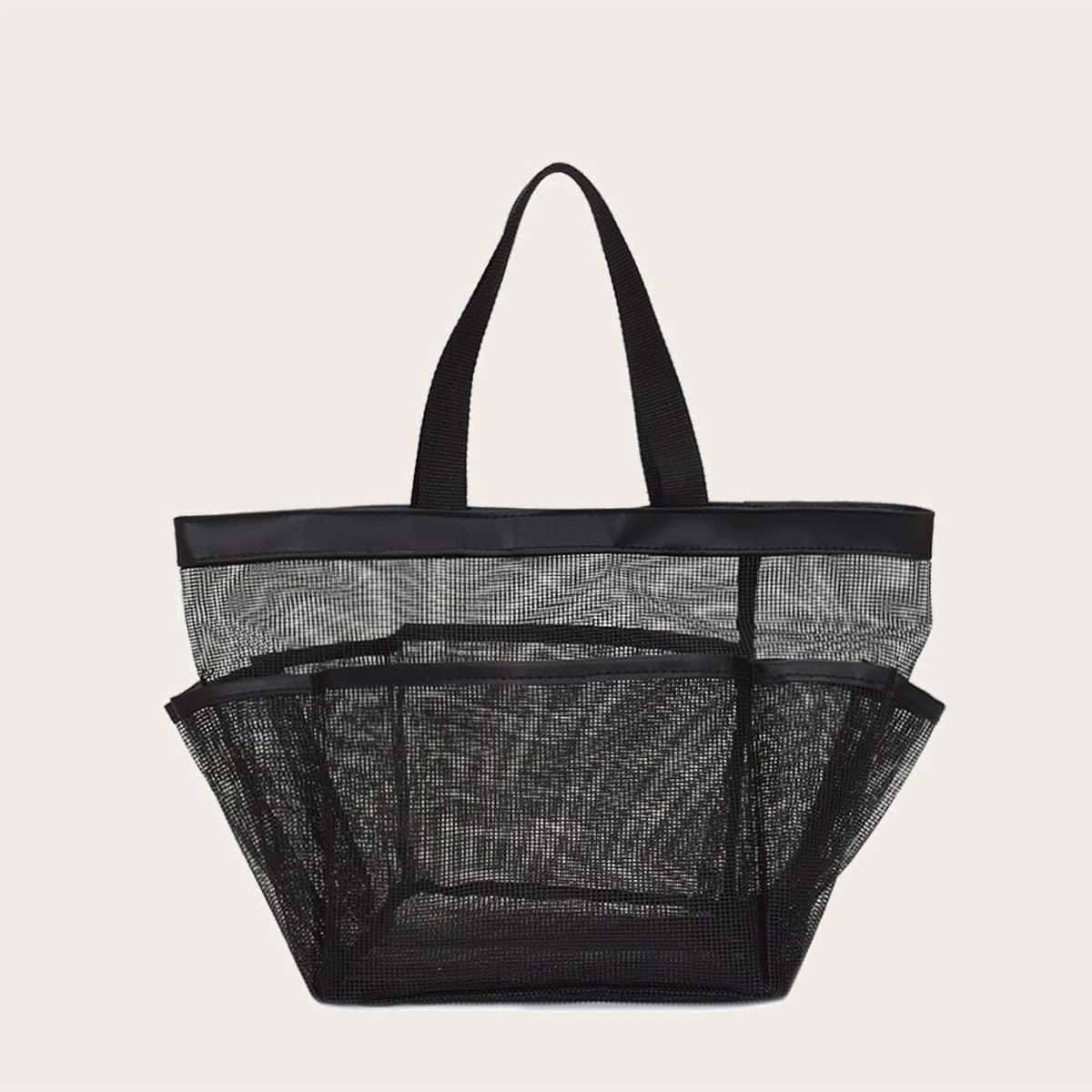 

Large Capacity Mesh Tote Bag, Black