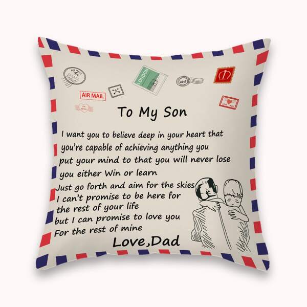 

Letter Graphic Cushion Cover Without Filler, Multicolor