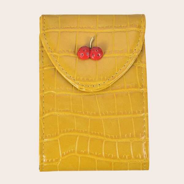 

Cherry Decor Croc Embossed Card Holder, Yellow