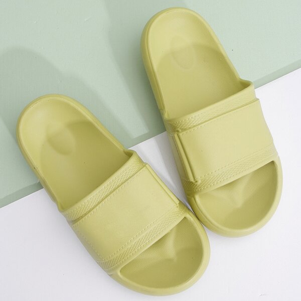 

Open Toe Textured Slides, Green
