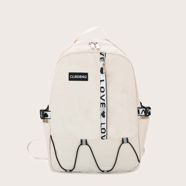 

Letter Graphic Backpack, White